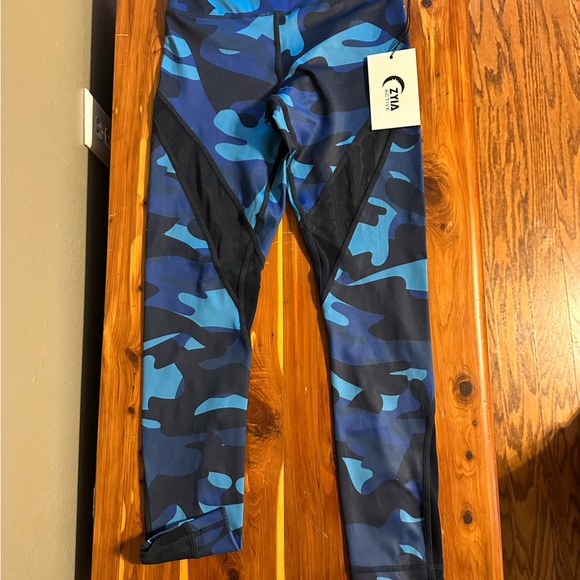 ZYIA Pants & Jumpsuits Nwt Zyia Blue Camo Leggings Poshmark